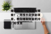 赚钱的冷门小生意有哪些？，寻找小众创业项目，教你赚取财富的冷门好生意
