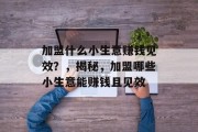 加盟什么小生意赚钱见效?,揭秘,加盟哪些小生意能赚钱且见效 加盟什么小生意赚钱见效?,揭秘,加盟哪些小生意能赚钱且见效