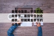 暑期小生意,学生的黄金季节,暑假学生创业商机,挖掘黄金季节的小生意