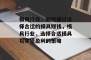 模具行业,如何通过选择合适的模具赚钱,模具行业,选择合适模具以实现盈利的策略