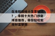 在阜阳做啥小生意赚钱?,阜阳十大热门创业项目推荐,带你轻松实现财富梦想 在阜阳做啥小生意赚钱?,阜阳十大热门创业项目推荐,带你轻松实现财富梦想