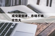 成交量低迷,市场不确定性大