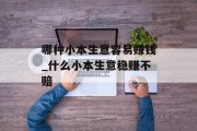 哪种小本生意容易赚钱_什么小本生意稳赚不赔
