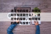 迷茫中的探索,想赚钱却不知道做什么?,迷茫中的探索,如何赚钱的困惑与探索?