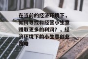 在当前的经济环境下，如何寻找和经营小生意赚取更多的利润？，经济环境下的小生意创业策略