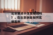 北京做点小生意赚钱吗？，在北京创业如何实现盈利