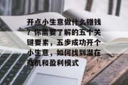 开点小生意做什么赚钱?你需要了解的五个关键要素,五步成功开个小生意,如何找到潜在商机和盈利模式
