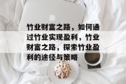 竹业财富之路，如何通过竹业实现盈利，竹业财富之路，探索竹业盈利的途径与策略
