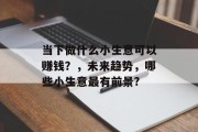 当下做什么小生意可以赚钱?,未来趋势,哪些小生意最有前景? 当下做什么小生意可以赚钱?,未来趋势,哪些小生意最有前景?