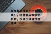 在秘鲁做什么小生意赚钱?,秘鲁低成本创业机会,投资小项目快速赚钱