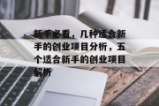 新手必看,几种适合新手的创业项目分析,五个适合新手的创业项目解析