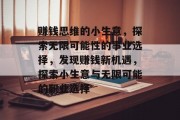 赚钱思维的小生意,探索无限可能性的事业选择,发现赚钱新机遇,探索小生意与无限可能的职业选择 赚钱思维的小生意,探索无限可能性的事业选择,发现赚钱新机遇,探索小生意与无限可能的职业选择