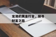 龙港的黄金行业，探寻财富之路