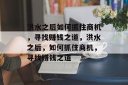 洪水之后如何抓住商机,寻找赚钱之道,洪水之后,如何抓住商机,寻找赚钱之道