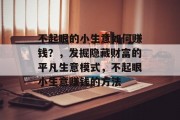不起眼的小生意如何赚钱?,发掘隐藏财富的平凡生意模式,不起眼小生意赚钱的方法 不起眼的小生意如何赚钱?,发掘隐藏财富的平凡生意模式,不起眼小生意赚钱的方法