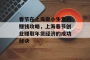 春节在上海做小生意的赚钱攻略，上海春节创业赚取年货经济的成功秘诀