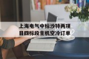 上海电气中标沙特两项目四标段主机空冷订单 上海电气中标沙特两项目四标段主机空冷订单