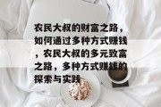 农民大叔的财富之路，如何通过多种方式赚钱，农民大叔的多元致富之路，多种方式赚钱的探索与实践