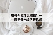 在柳州做什么赚钱?——探寻柳州经济新机遇 在柳州做什么赚钱?——探寻柳州经济新机遇