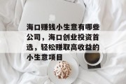 海口赚钱小生意有哪些公司,海口创业投资首选,轻松赚取高收益的小生意项目 海口赚钱小生意有哪些公司,海口创业投资首选,轻松赚取高收益的小生意项目