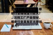 沈阳工厂产业探秘,哪些行业赚钱潜力巨大?,沈阳工厂产业探秘,哪些行业具有巨大赚钱潜力? 沈阳工厂产业探秘,哪些行业赚钱潜力巨大?,沈阳工厂产业探秘,哪些行业具有巨大赚钱潜力?