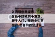 入门级创业项目——适合新手赚钱的小生意,新手入门,赚钱小生意推荐-适合的创业项目