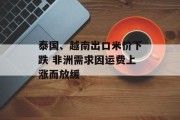 泰国、越南出口米价下跌 非洲需求因运费上涨而放缓