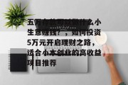 五万存款可以做什么小生意赚钱?,如何投资5万元开启理财之路,适合小本创业的高收益项目推荐 五万存款可以做什么小生意赚钱?,如何投资5万元开启理财之路,适合小本创业的高收益项目推荐