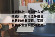 自我做小生意做什么好赚钱?,如何选择适合自己的创业项目,实现自我小生意的盈利之路 自我做小生意做什么好赚钱?,如何选择适合自己的创业项目,实现自我小生意的盈利之路