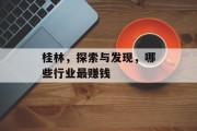 桂林,探索与发现,哪些行业最赚钱 桂林,探索与发现,哪些行业最赚钱