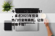 今年干啥小生意赚钱？，盘点2023年投资热门行业和商机，让你稳赚不赔！