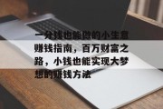 一分钱也能做的小生意赚钱指南,百万财富之路,小钱也能实现大梦想的赚钱方法