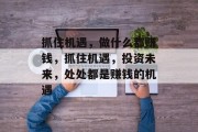 抓住机遇,做什么都赚钱,抓住机遇,投资未来,处处都是赚钱的机遇 抓住机遇,做什么都赚钱,抓住机遇,投资未来,处处都是赚钱的机遇