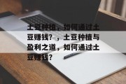 土豆种植,如何通过土豆赚钱?,土豆种植与盈利之道,如何通过土豆赚钱?