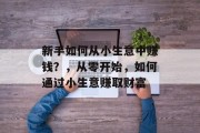 新手如何从小生意中赚钱？，从零开始，如何通过小生意赚取财富