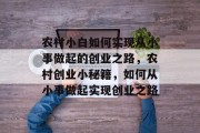 农村小白如何实现从小事做起的创业之路,农村创业小秘籍,如何从小事做起实现创业之路