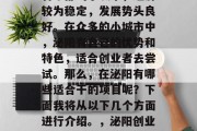 泌阳作为一个位于河南省中部的小城市,经济较为稳定,发展势头良好。在众多的小城市中,泌阳有自己的优势和特色,适合创业者去尝试。那么,在泌阳有哪些适合干的项目呢?下面我将从以下几个方面进行介绍。,泌阳创业指南,适合干的几个项目