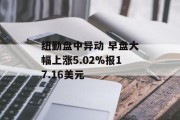 纽勤盘中异动 早盘大幅上涨5.02%报17.16美元 纽勤盘中异动 早盘大幅上涨5.02%报17.16美元
