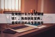 在海南什么小生意最赚钱?,海南创业宝典,最受欢迎的小生意推荐 在海南什么小生意最赚钱?,海南创业宝典,最受欢迎的小生意推荐