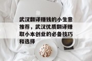武汉翻译赚钱的小生意推荐，武汉优质翻译赚取小本创业的必备技巧和选择