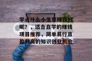 学点什么小生意赚钱好呢？，适合自学的赚钱项目推荐，简单易行且盈利高的知识创业机会