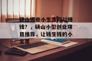 砀山哪些小生意可以赚钱?,砀山小型创业项目推荐,让钱生钱的小生意