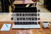 金杯如何助力财富增长——探索金杯的赚钱之道，金杯助力财富增长，探索金杯的赚钱之道