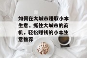 如何在大城市赚取小本生意，抓住大城市的商机，轻松赚钱的小本生意推荐