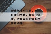 赚钱学生小生意,一个可能的出路,大学生创业,适合当前形势的小生意选择 赚钱学生小生意,一个可能的出路,大学生创业,适合当前形势的小生意选择