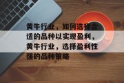 黄牛行业，如何选择合适的品种以实现盈利，黄牛行业，选择盈利性强的品种策略