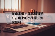 在山上做小生意赚钱吗？，山上的小生意，如何盈利