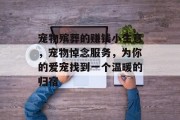 宠物殡葬的赚钱小生意,宠物悼念服务,为你的爱宠找到一个温暖的归宿