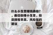 什么小生意赚钱最稳？，最佳稳赚小生意，投资回报率高、风险低的建议