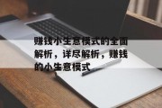 赚钱小生意模式的全面解析，详尽解析，赚钱的小生意模式